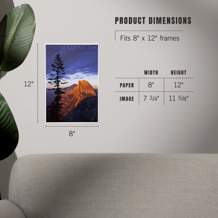 Yosemite National Park, California, Half Dome and Pine Tree, Art & Giclee Prints Art Lantern Press