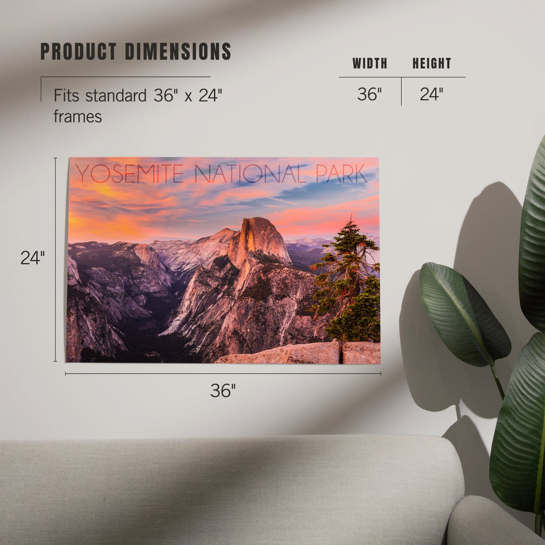 Yosemite National Park, California, Half Dome and Sunset, Art & Giclee Prints Art Lantern Press