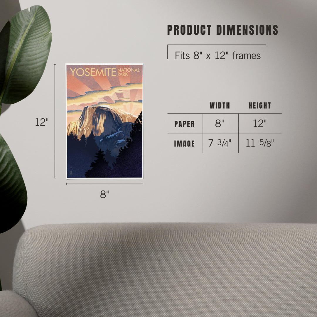 Yosemite National Park, California, Half Dome, Lithograph, Art & Giclee Prints Art Lantern Press