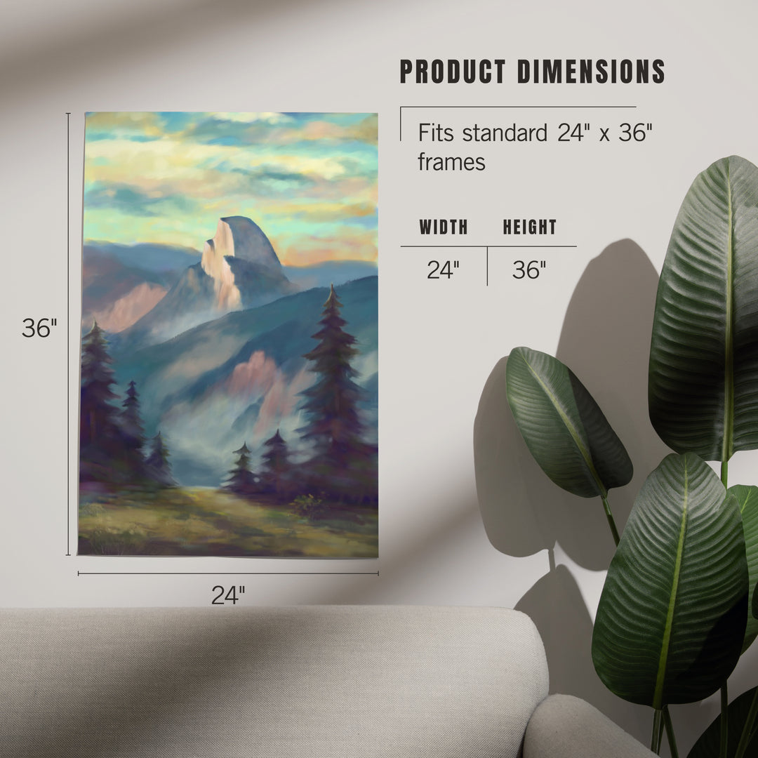 Yosemite National Park, California, Half Dome, Oil Painting, Art & Giclee Prints Art Lantern Press