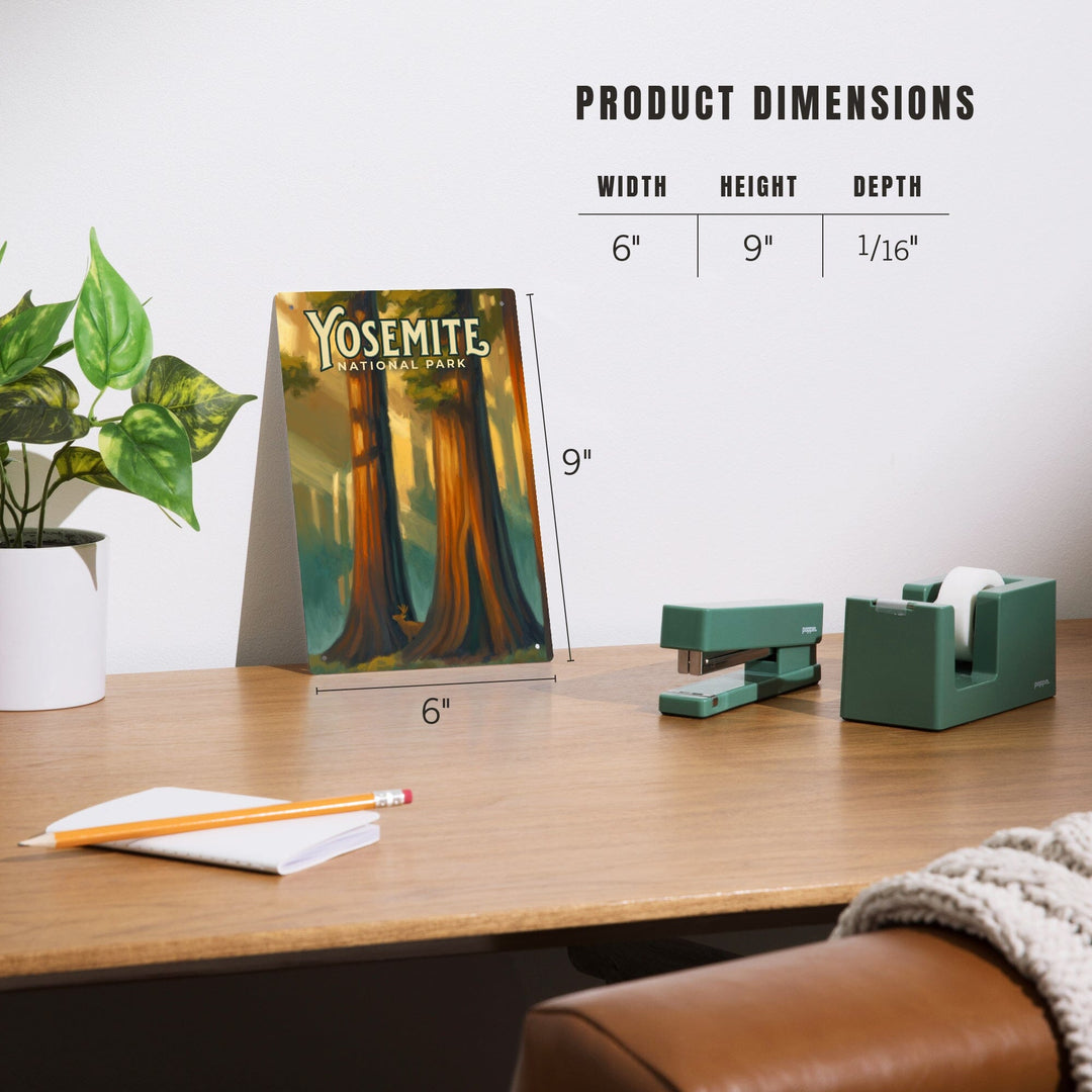 Yosemite National Park, California, Oil Painting, Metal Signs Metal Lantern Press