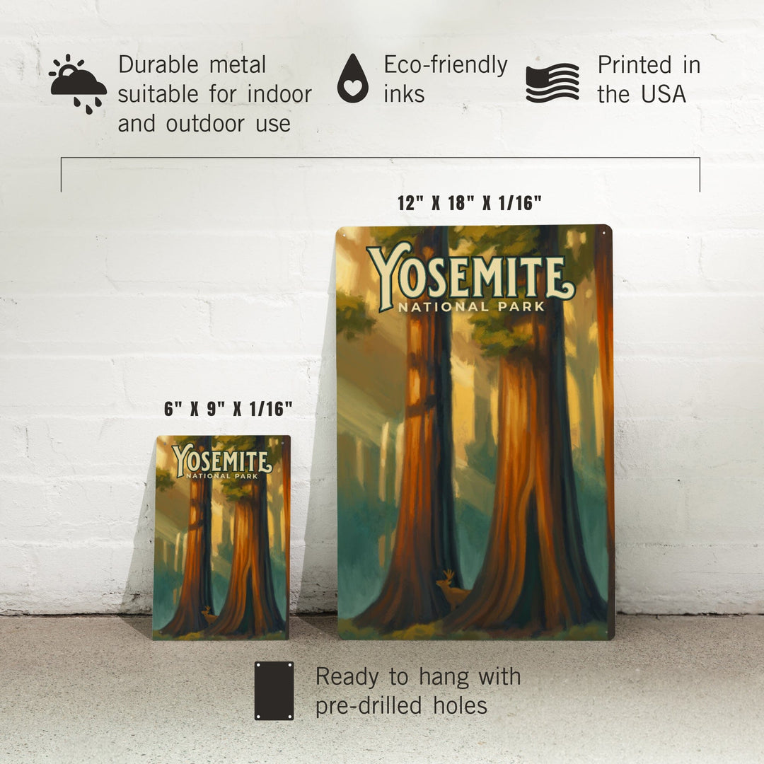 Yosemite National Park, California, Oil Painting, Metal Signs Metal Lantern Press
