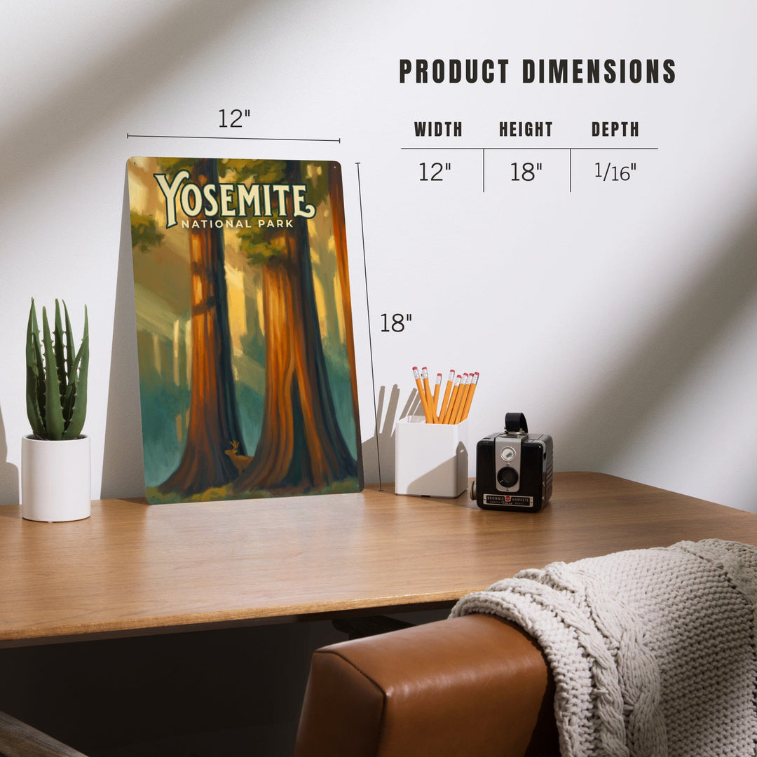 Yosemite National Park, California, Oil Painting, Metal Signs Metal Lantern Press