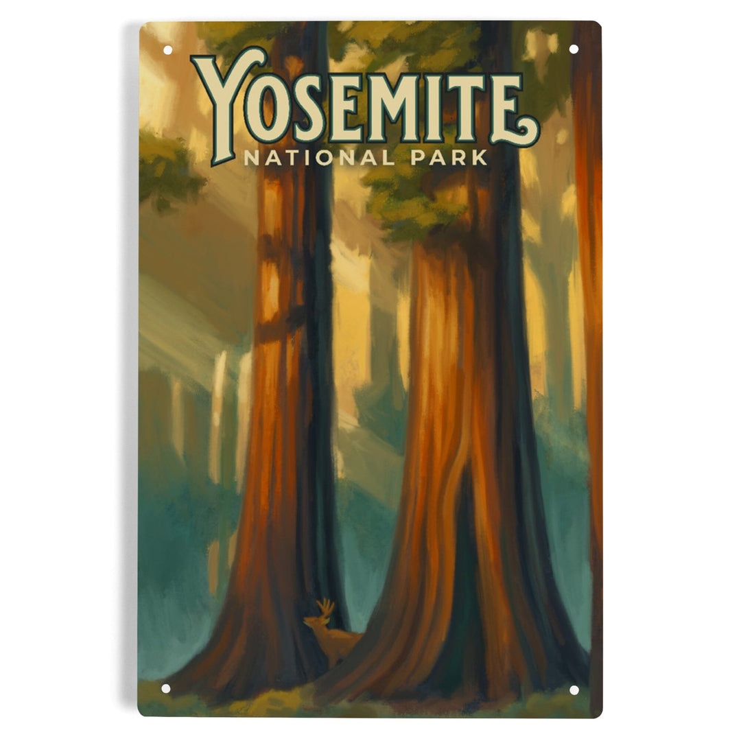 Yosemite National Park, California, Oil Painting, Metal Signs Metal Lantern Press