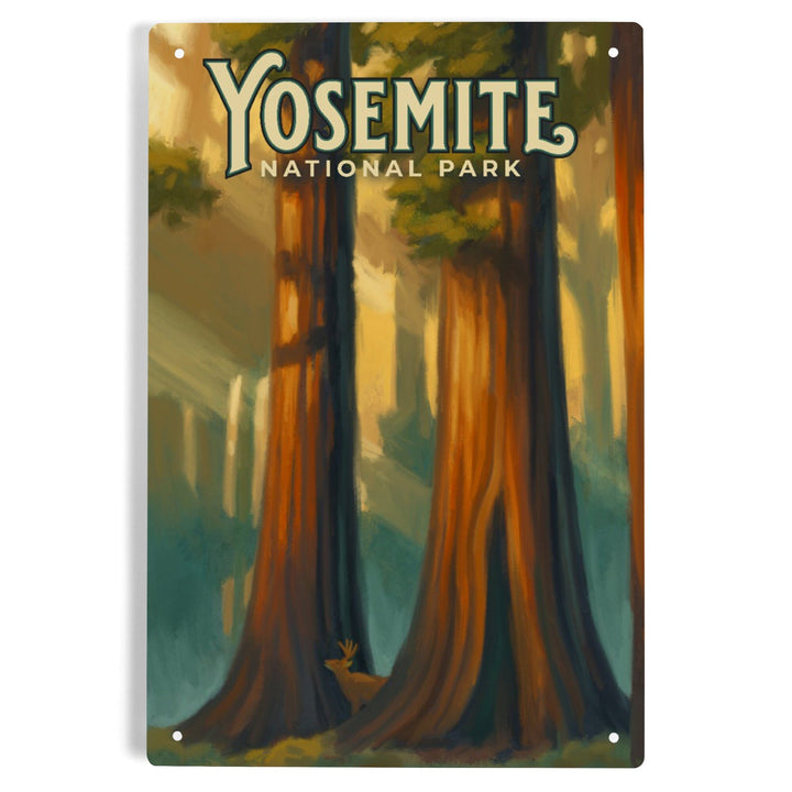 Yosemite National Park, California, Oil Painting, Metal Signs Metal Lantern Press