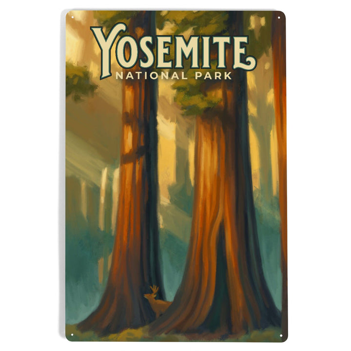 Yosemite National Park, California, Oil Painting, Metal Signs Metal Lantern Press