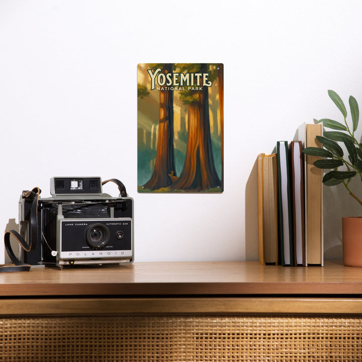 Yosemite National Park, California, Oil Painting, Metal Signs Metal Lantern Press