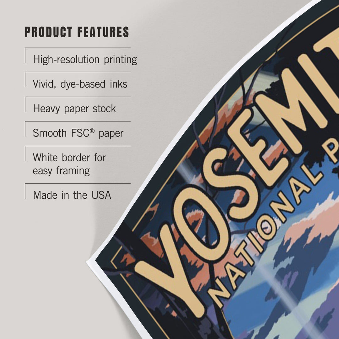 Yosemite National Park, California, Retro Camper and Mountains, Art & Giclee Prints Art Lantern Press