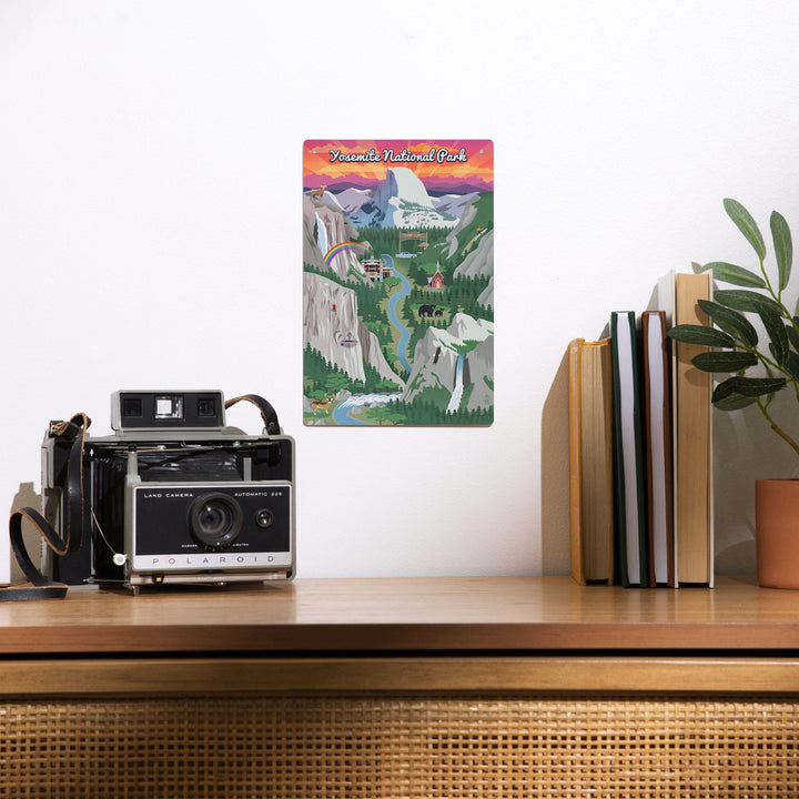 Yosemite National Park, California, Retro Views, Metal Signs Metal Lantern Press