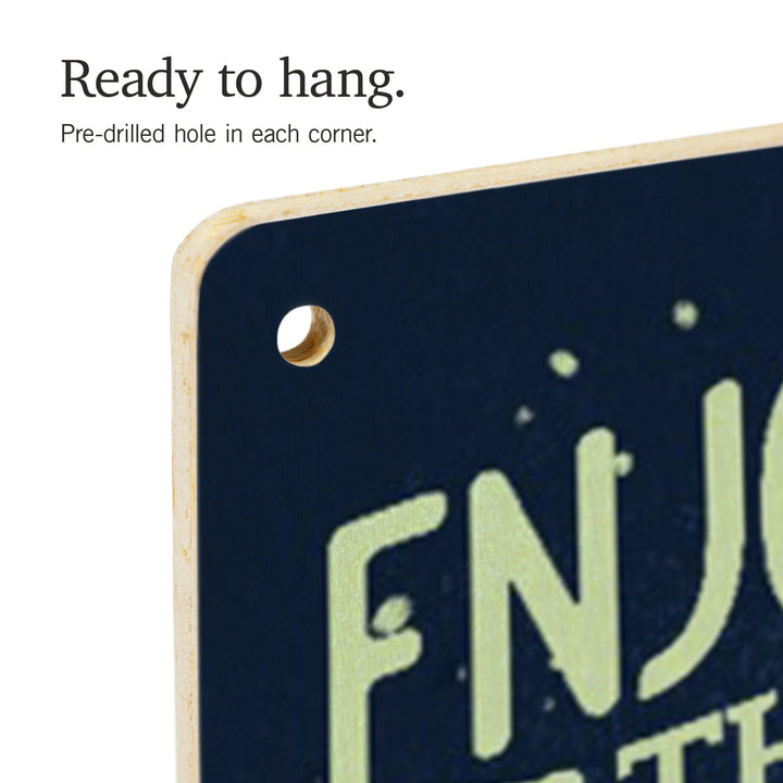 Yosemite National Park, California, Tent and Night Sky, Mid-Century Style, Wood Signs and Postcards Wood Lantern Press