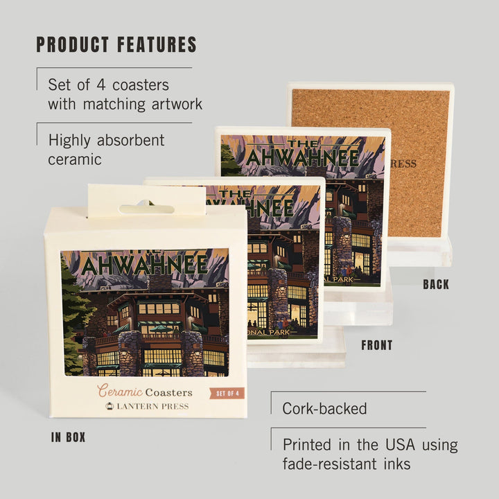 Yosemite National Park, California, The Ahwahnee, Coasters Coasters Lantern Press