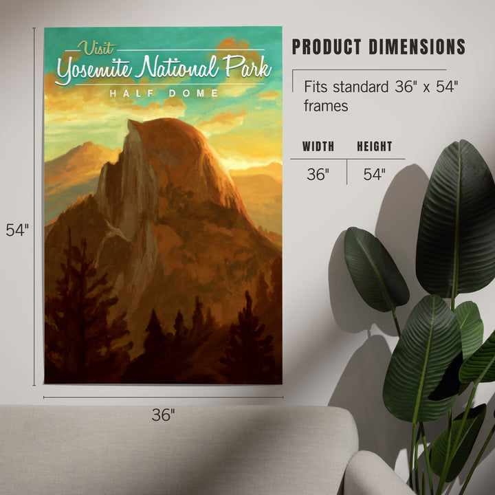 Yosemite National Park, California, Visit Half Dome, Oil Painting, Art & Giclee Prints Art Lantern Press