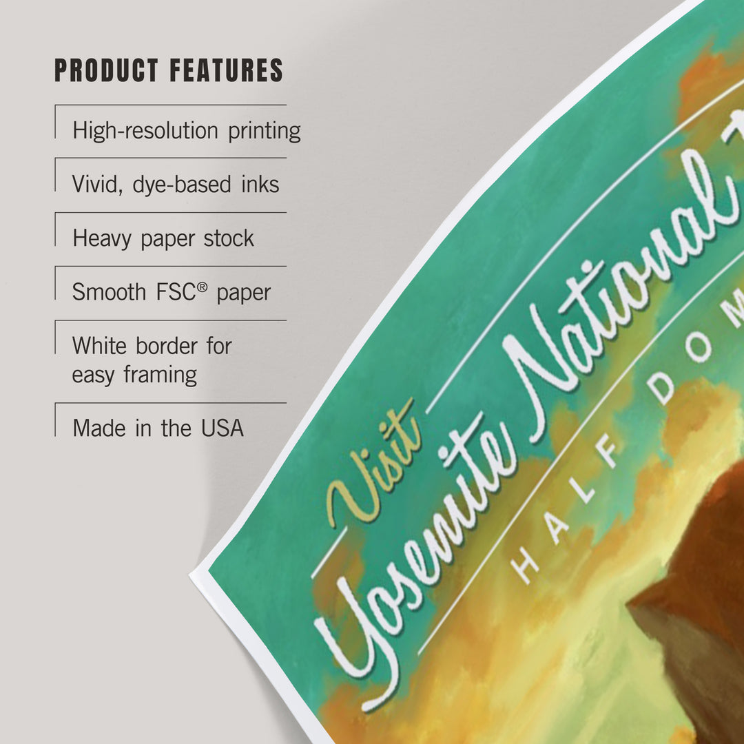 Yosemite National Park, California, Visit Half Dome, Oil Painting, Art & Giclee Prints Art Lantern Press