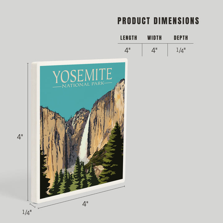Yosemite National Park, California, Yosemite Falls, Coasters Coasters Lantern Press