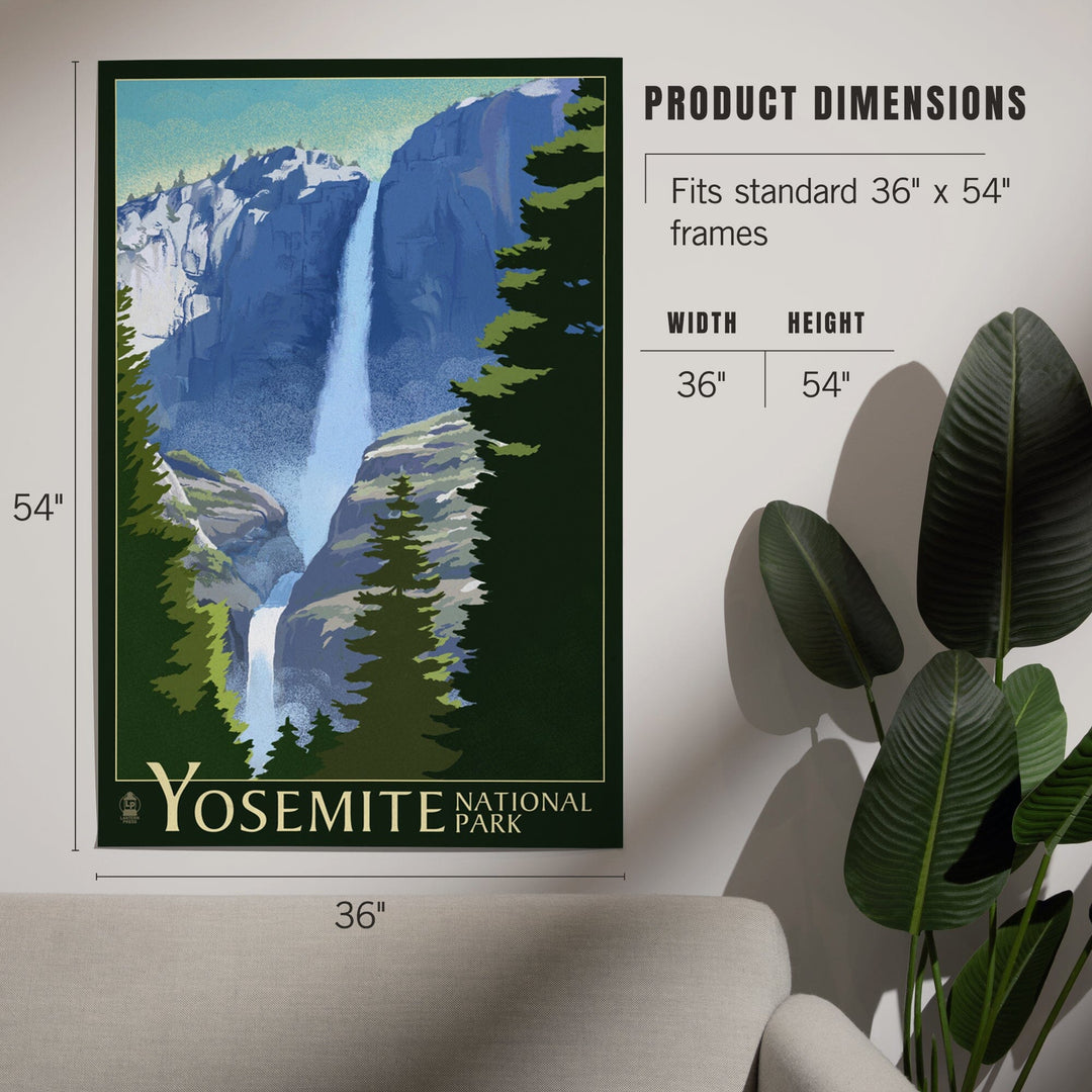 Yosemite National Park, California, Yosemite Falls, Lithography, Art & Giclee Prints Art Lantern Press
