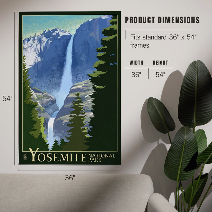 Yosemite National Park, California, Yosemite Falls, Lithography, Art & Giclee Prints Art Lantern Press