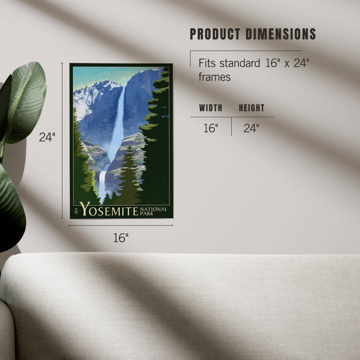 Yosemite National Park, California, Yosemite Falls, Lithography, Art & Giclee Prints Art Lantern Press