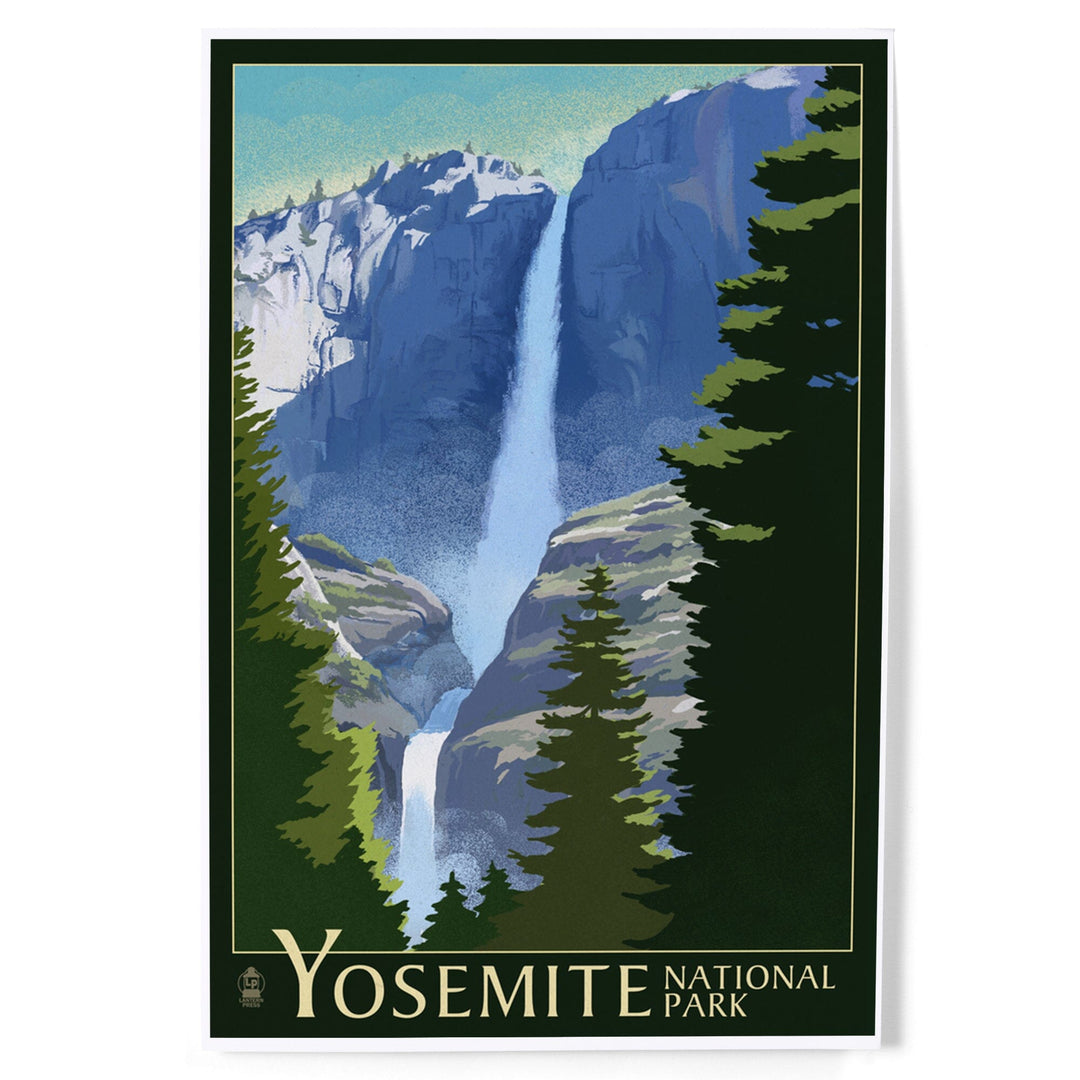 Yosemite National Park, California, Yosemite Falls, Lithography, Art & Giclee Prints Art Lantern Press