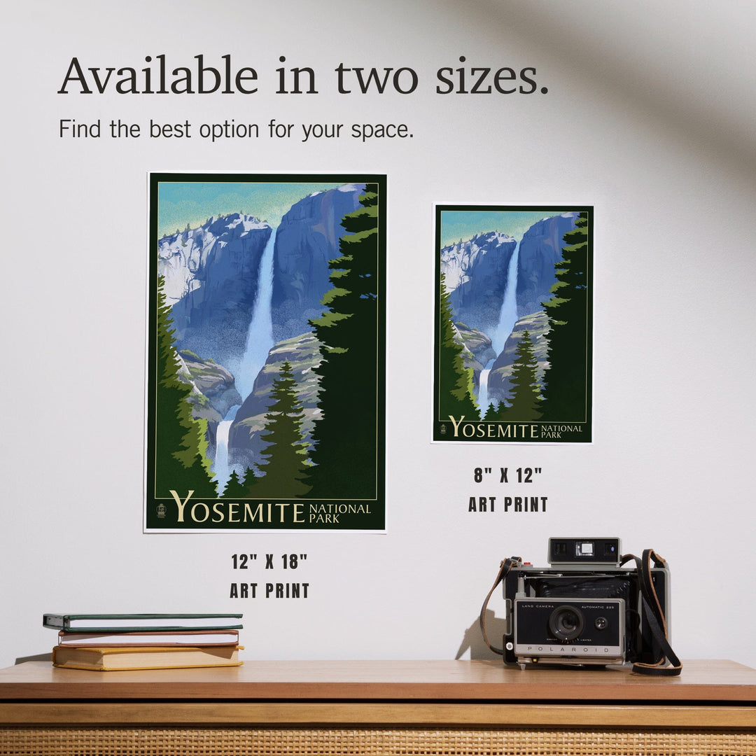 Yosemite National Park, California, Yosemite Falls, Lithography, Art & Giclee Prints Art Lantern Press