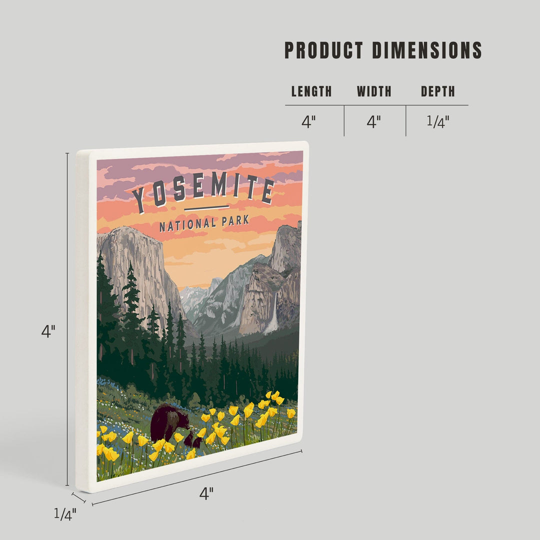Yosemite National Park, Wildlife and Spring Flowers, Coasters Coasters Lantern Press