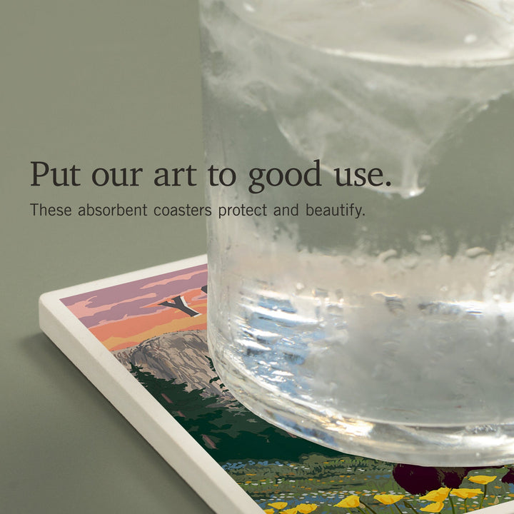 Yosemite National Park, Wildlife and Spring Flowers, Coasters Coasters Lantern Press