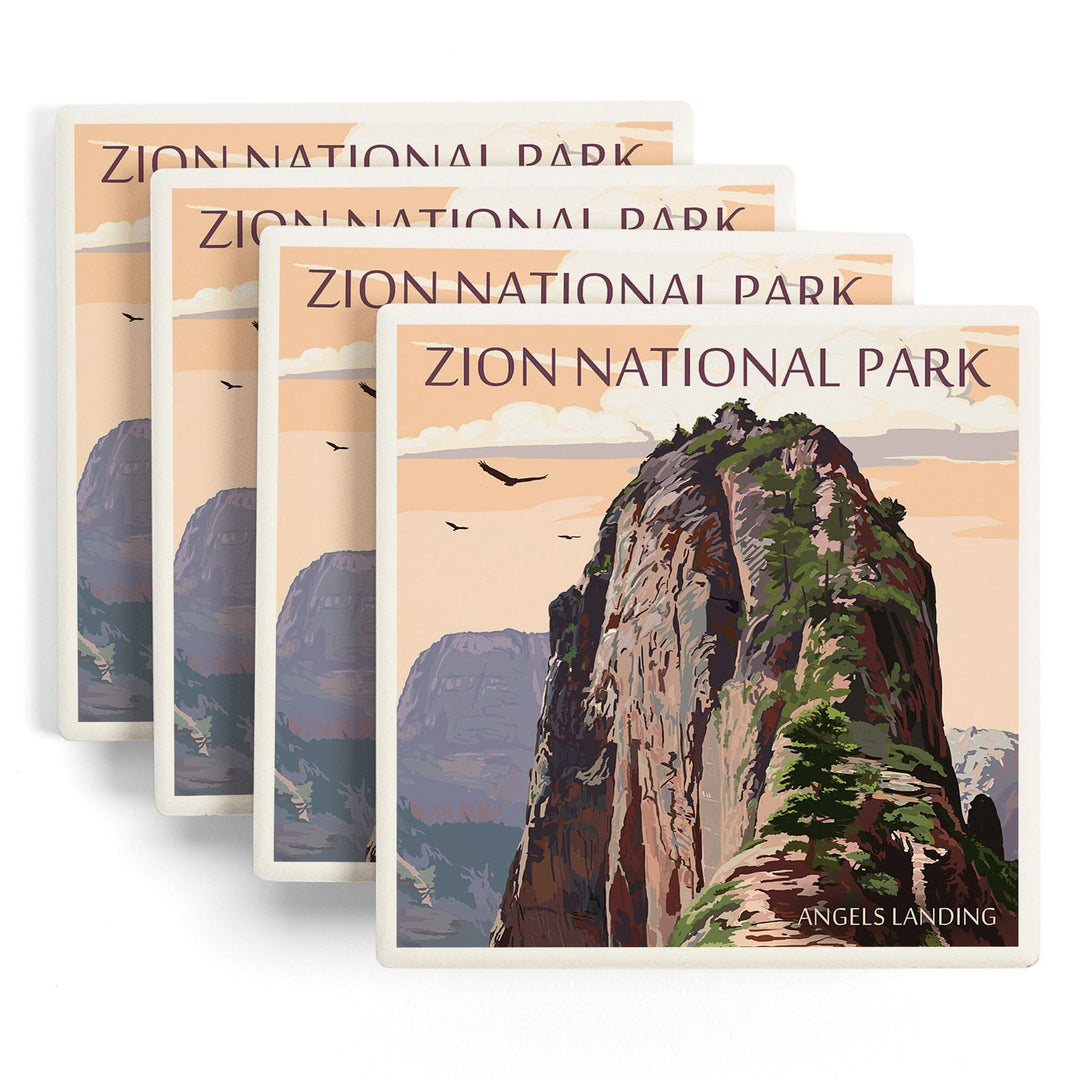 Zion National Park, Utah, Angels Landing and Condors, Coasters Coasters Lantern Press