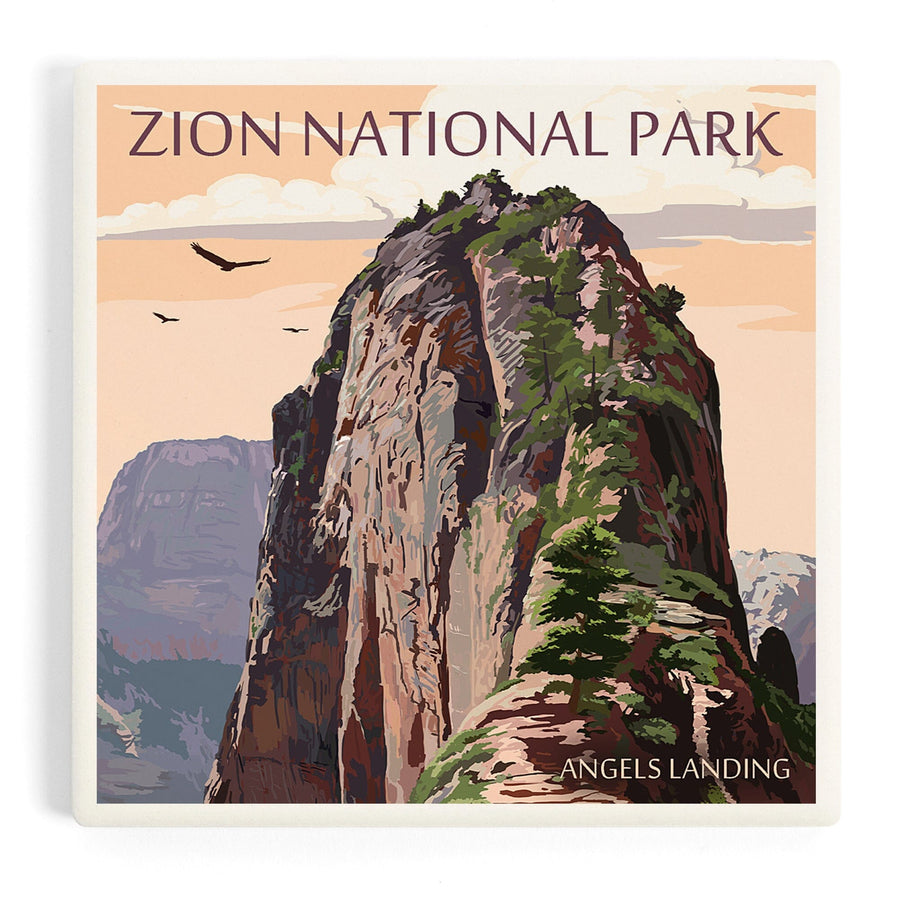 Zion National Park, Utah, Angels Landing and Condors, Coasters Coasters Lantern Press