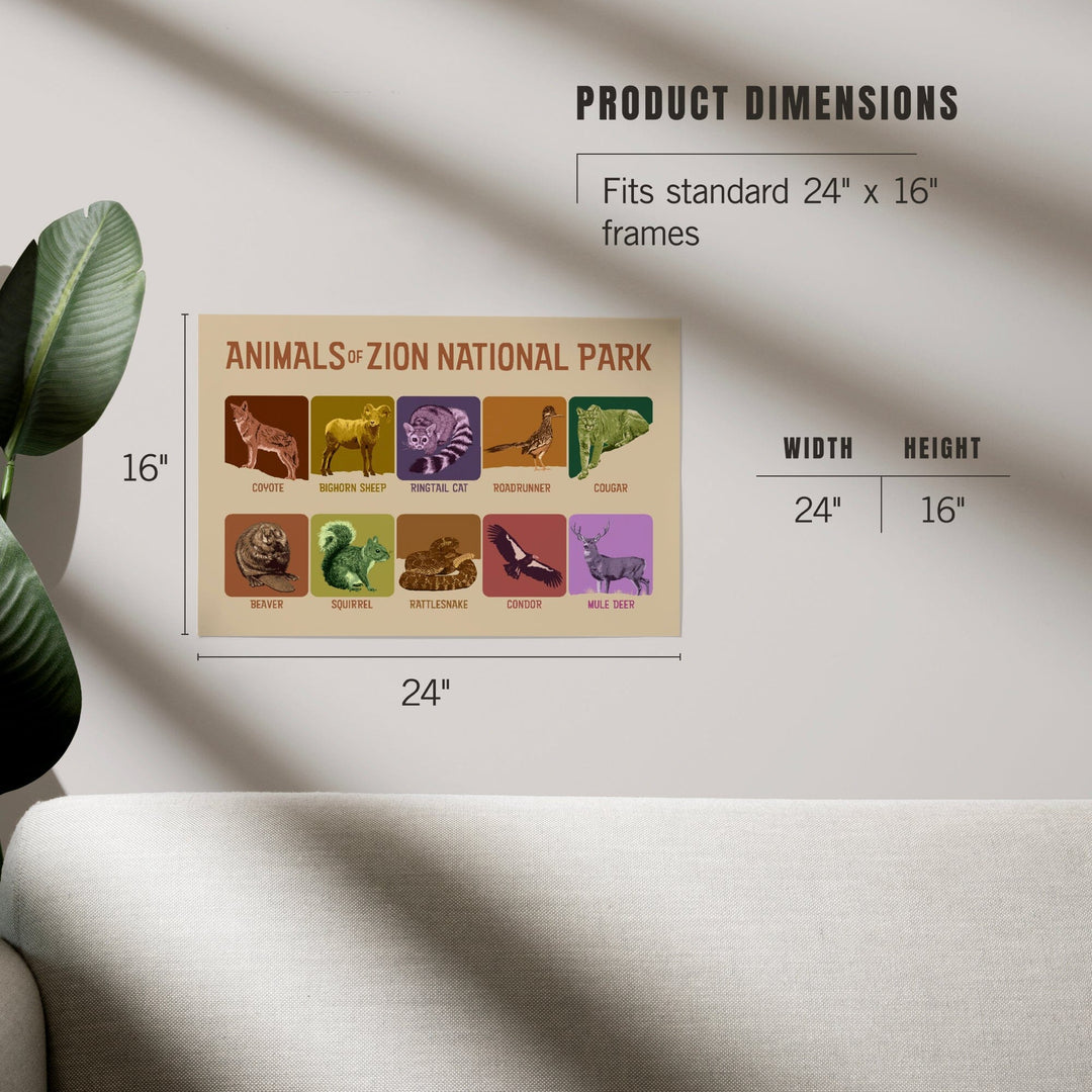 Zion National Park, Utah, Animals of Zion, Art & Giclee Prints Art Lantern Press