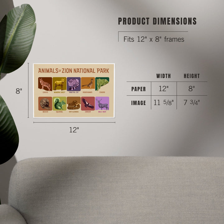 Zion National Park, Utah, Animals of Zion, Art & Giclee Prints Art Lantern Press