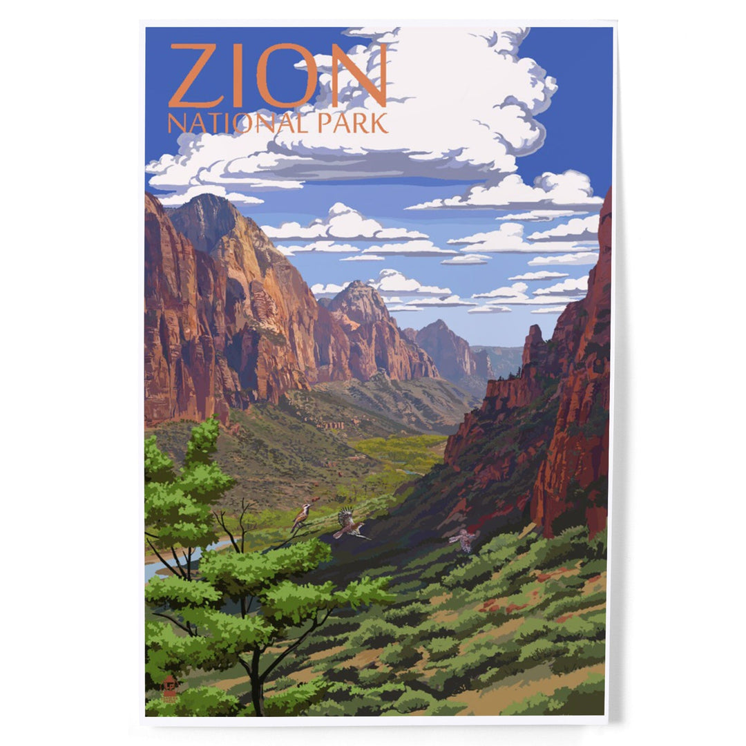 Zion National Park, Utah, Art & Giclee Prints Art Lantern Press 12 x 18 Art Print