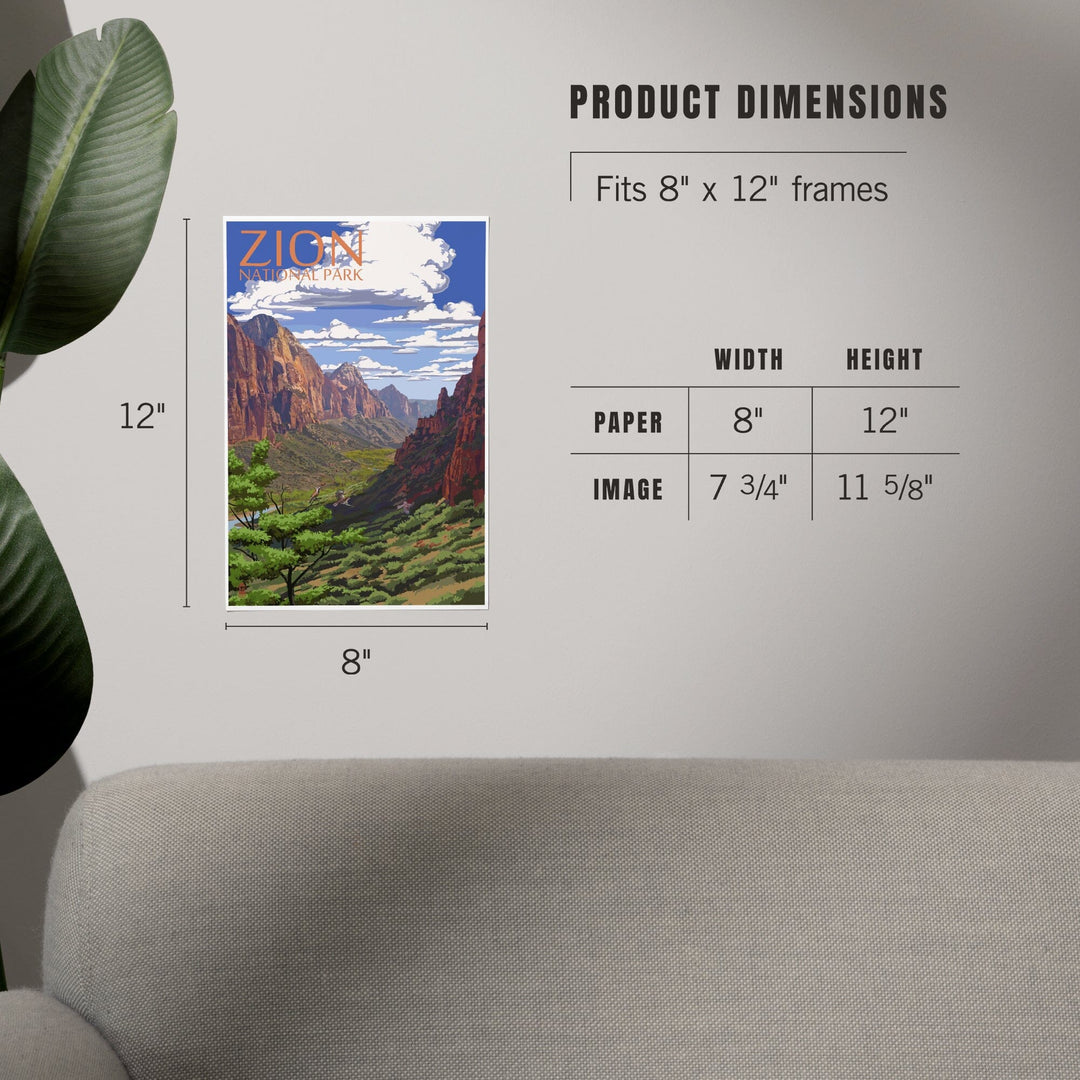 Zion National Park, Utah, Art & Giclee Prints Art Lantern Press
