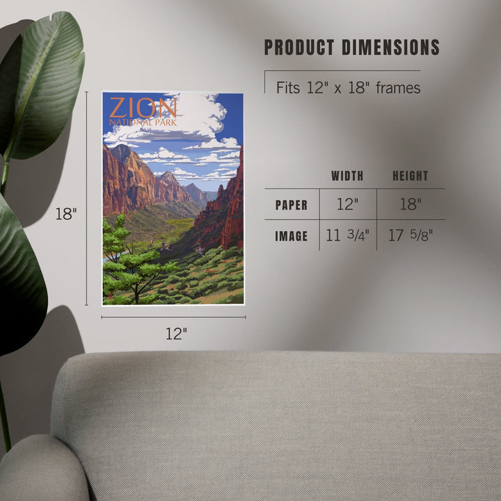 Zion National Park, Utah, Art & Giclee Prints Art Lantern Press