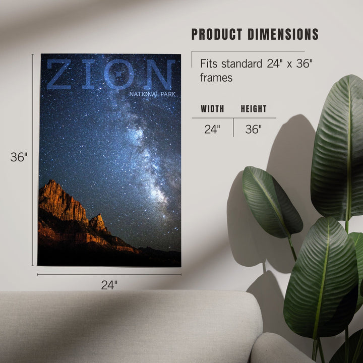 Zion National Park, Utah, Milkyway, Art & Giclee Prints Art Lantern Press