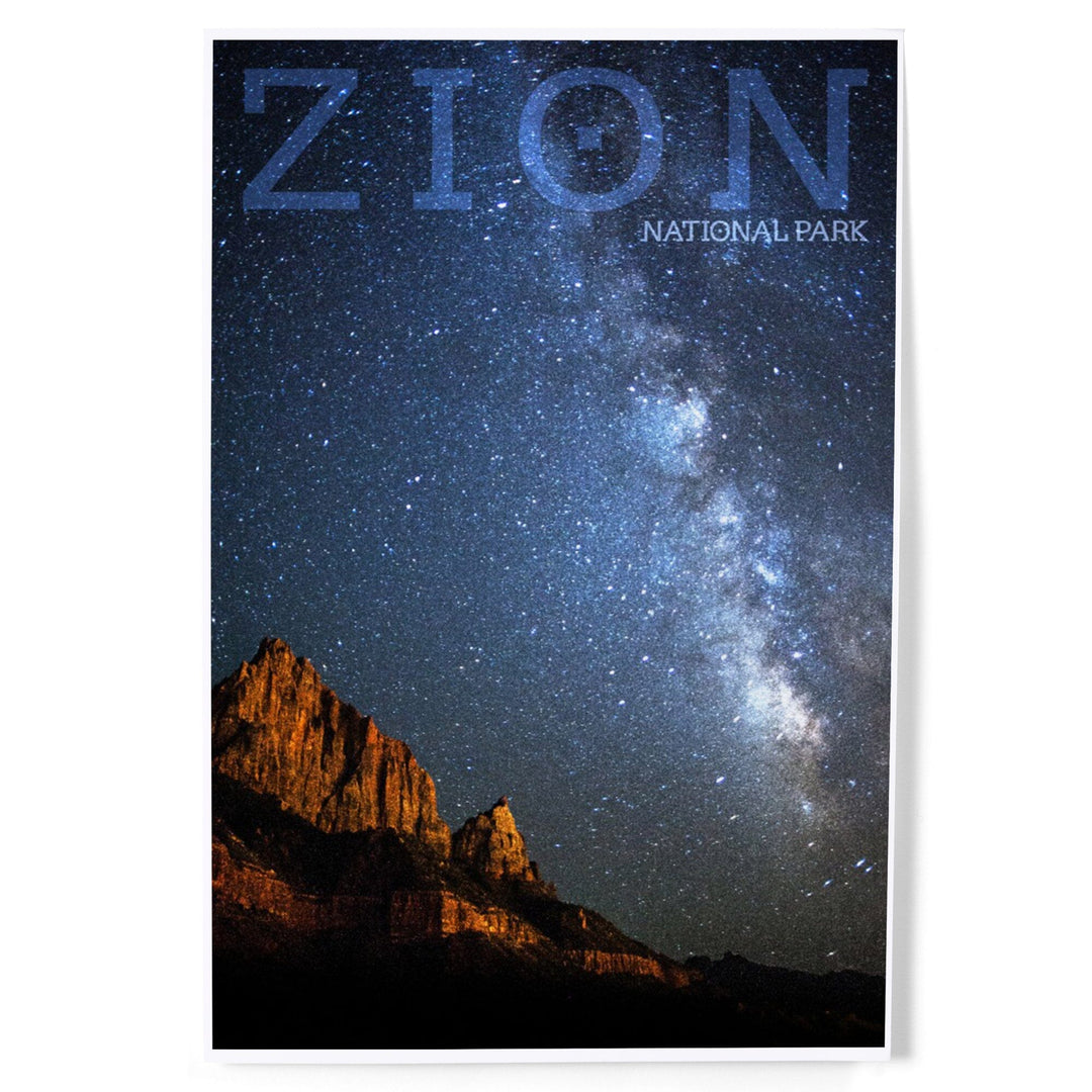 Zion National Park, Utah, Milkyway, Art & Giclee Prints Art Lantern Press 8 x 12 Art Print