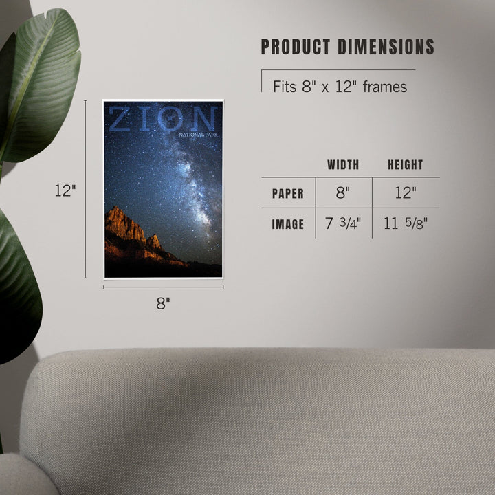 Zion National Park, Utah, Milkyway, Art & Giclee Prints Art Lantern Press