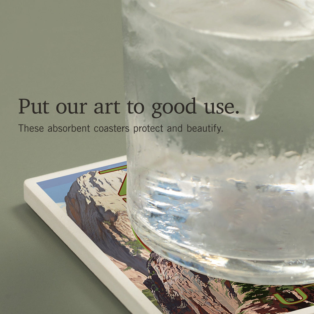 Zion National Park, Utah, Montage Views, Coasters Coasters Lantern Press