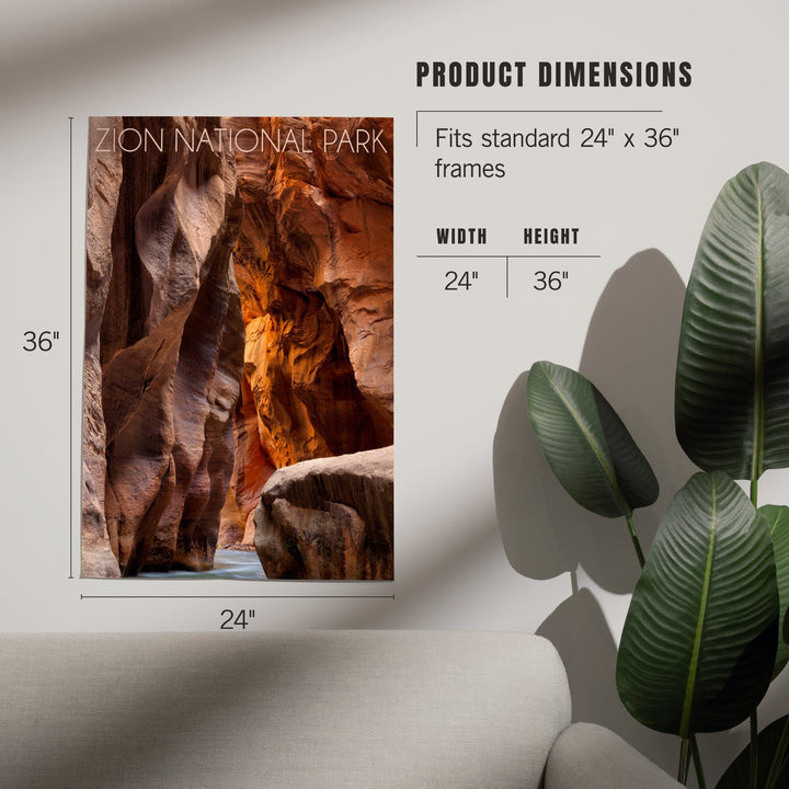 Zion National Park, Utah, Slot Canyon, Art & Giclee Prints Art Lantern Press
