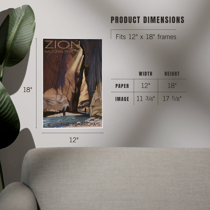 Zion National Park, Utah, The Narrows, Art & Giclee Prints Art Lantern Press