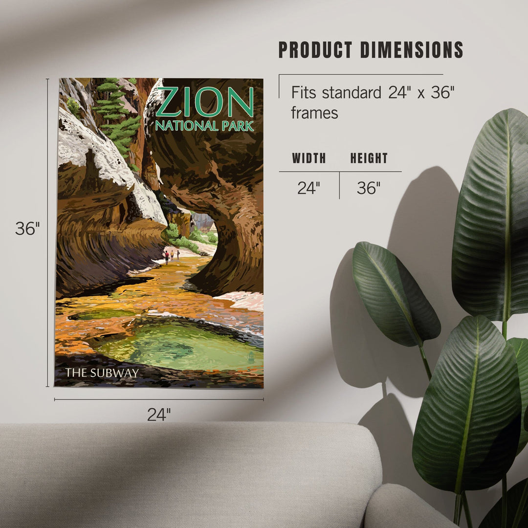 Zion National Park, Utah, The Subway, Art & Giclee Prints Art Lantern Press
