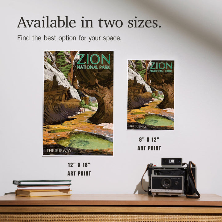 Zion National Park, Utah, The Subway, Art & Giclee Prints Art Lantern Press