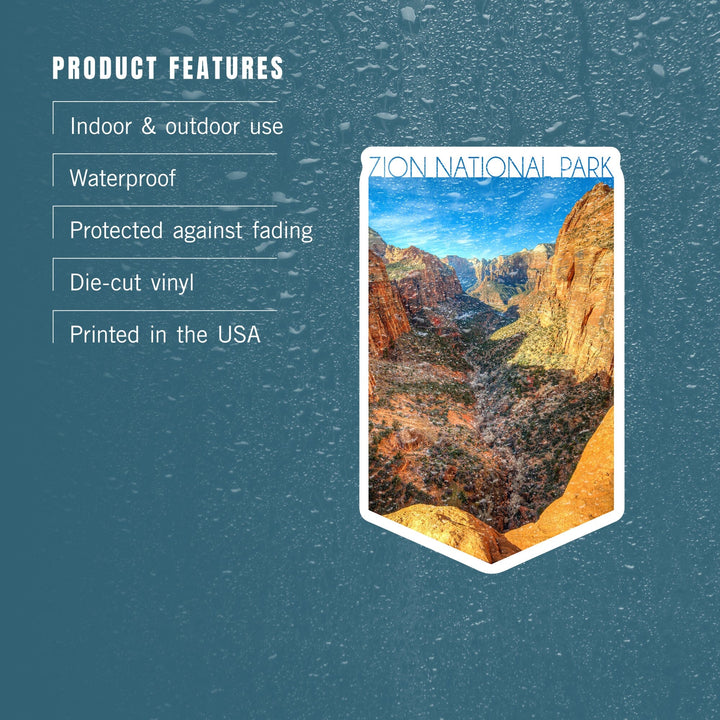 Zion National Park, Utah, The Subway, Contour, Lantern Press Photography, Vinyl Sticker Sticker Lantern Press