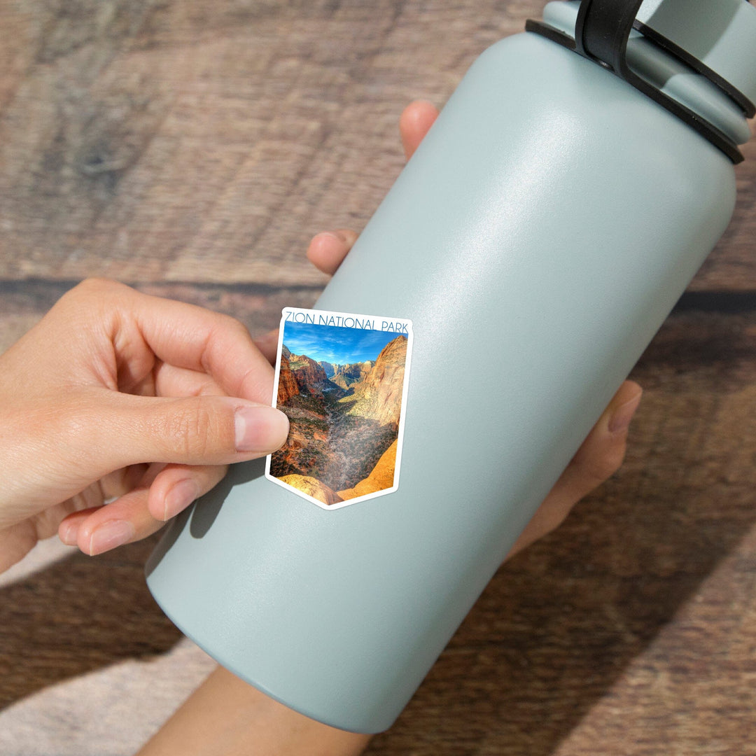 Zion National Park, Utah, The Subway, Contour, Lantern Press Photography, Vinyl Sticker Sticker Lantern Press