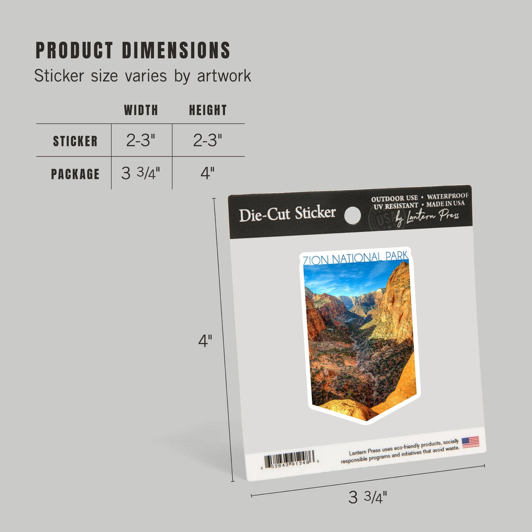 Zion National Park, Utah, The Subway, Contour, Lantern Press Photography, Vinyl Sticker Sticker Lantern Press