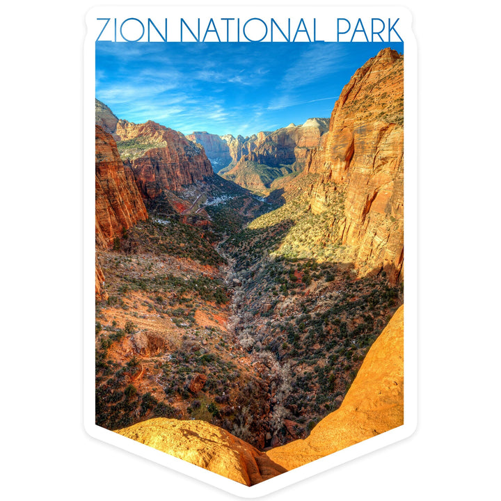 Zion National Park, Utah, The Subway, Contour, Lantern Press Photography, Vinyl Sticker Sticker Lantern Press
