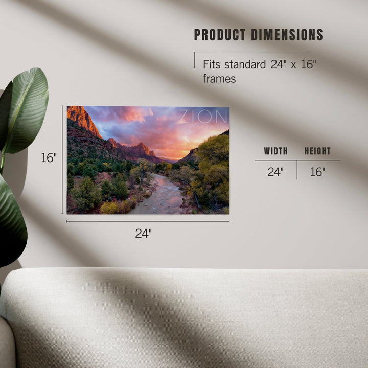 Zion National Park, Utah, The Watchman, Art & Giclee Prints Art Lantern Press