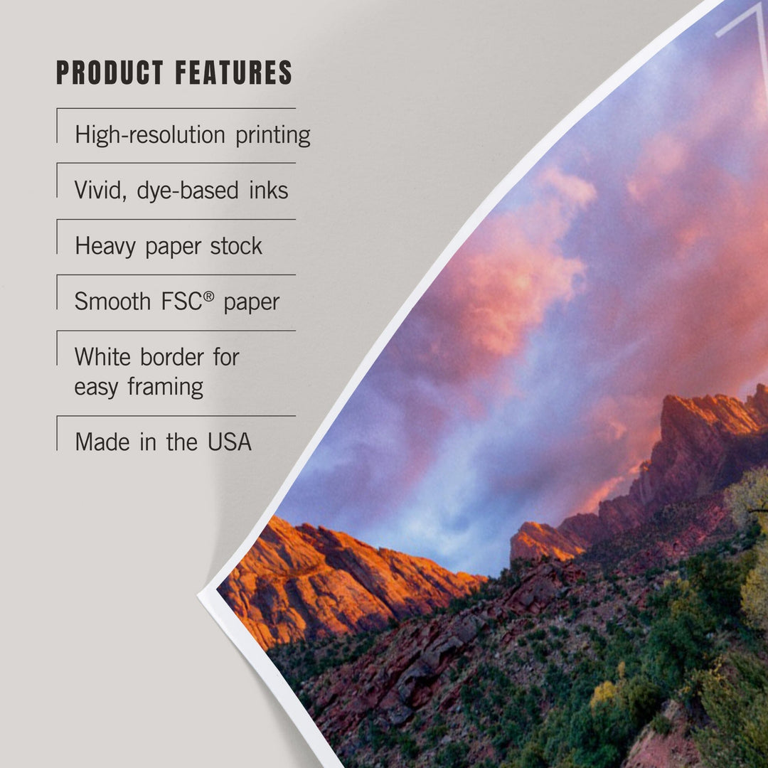 Zion National Park, Utah, The Watchman, Art & Giclee Prints Art Lantern Press