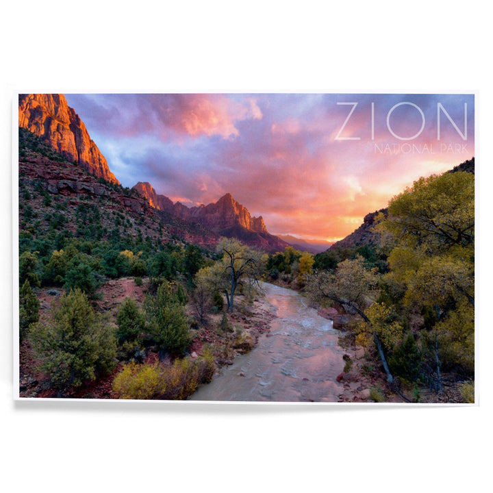 Zion National Park, Utah, The Watchman, Art & Giclee Prints Art Lantern Press 8 x 12 Art Print