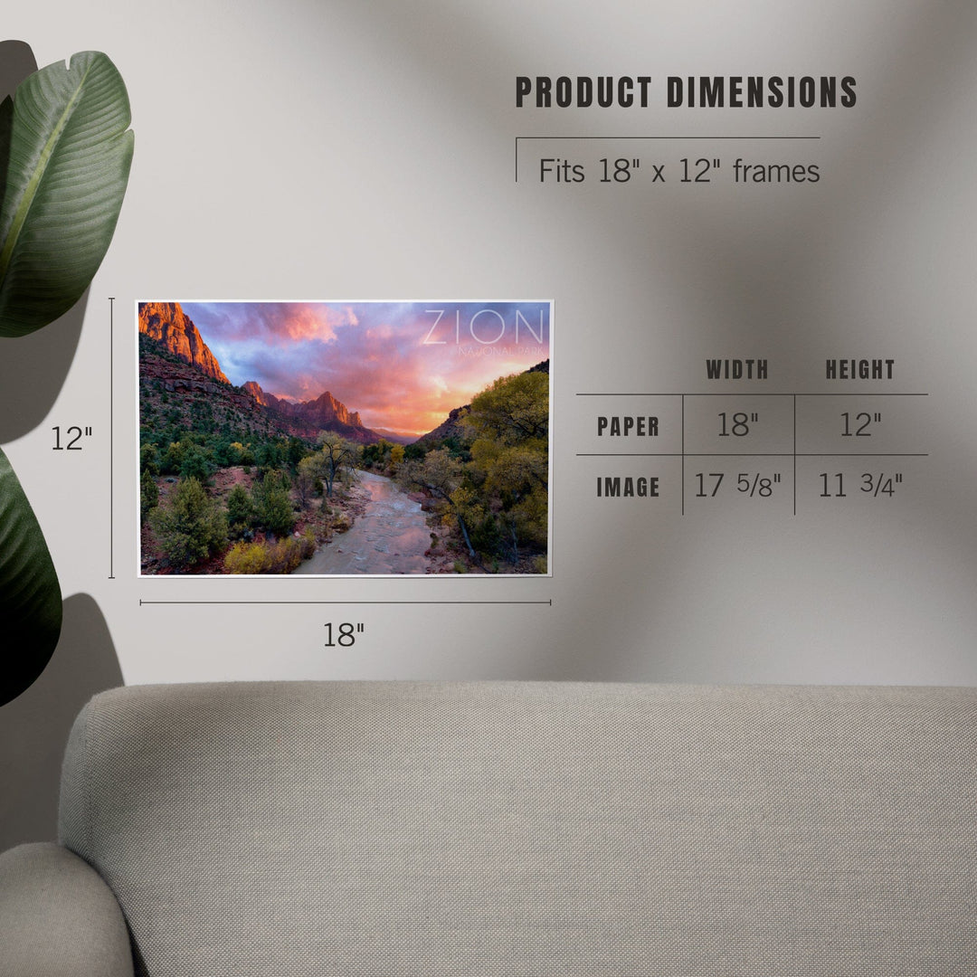 Zion National Park, Utah, The Watchman, Art & Giclee Prints Art Lantern Press