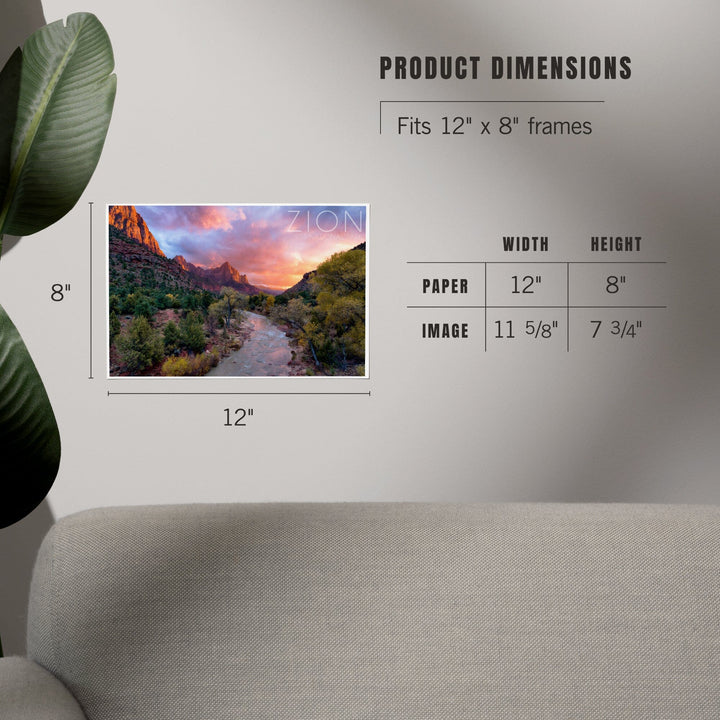 Zion National Park, Utah, The Watchman, Art & Giclee Prints Art Lantern Press