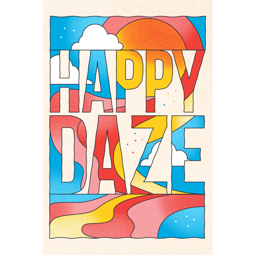 70s Sunshine Collection, Happy Daze, Stretched Canvas Canvas Lantern Press 